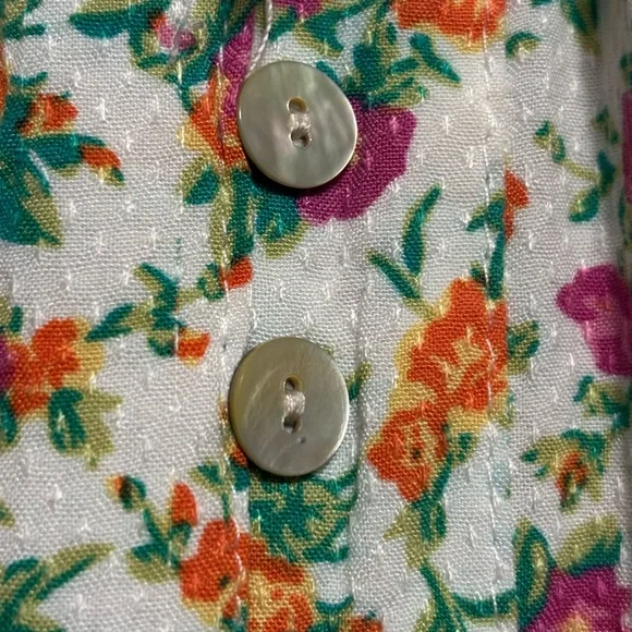 Cynthia Rowley Bohemian Floral Button Front Maxi Skirt Size Large W13”-19” - Picture 4 of 6